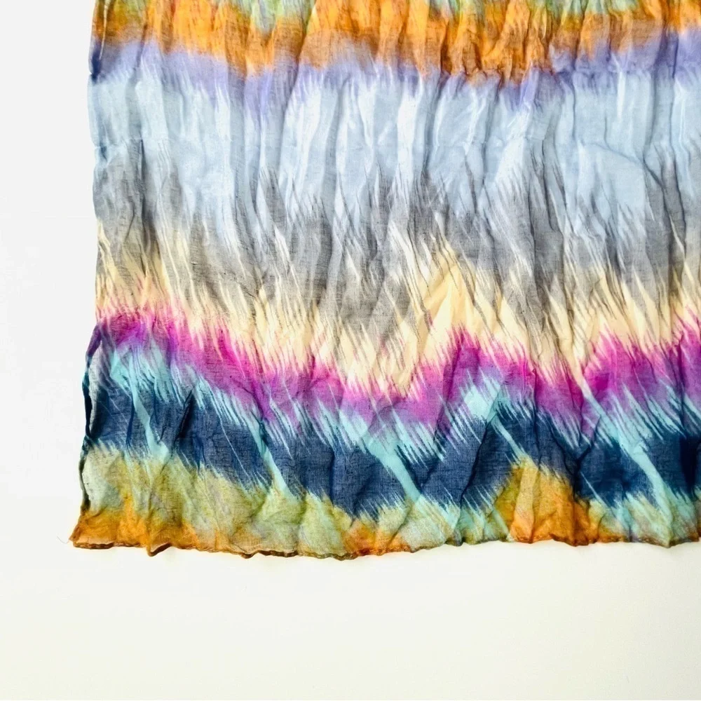 Tiy Dye Style Multicolor Lightweight Scarf Wrap